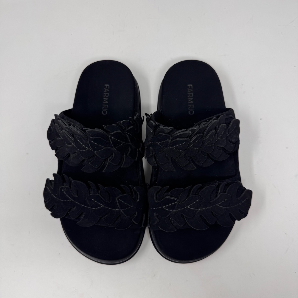 Black Farm Rio Mini Monstera Anatomical Slide Sandals US 7 - Picture 4 of 11